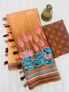 MG 391 Plain Linen Digital Printed Sarees Wholesale Shop In Surat